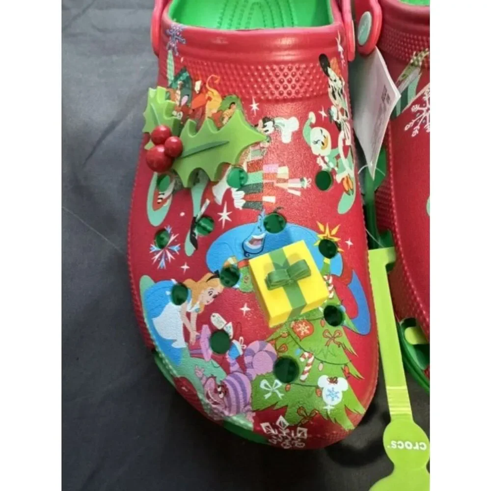 Men's 11 Crocs Disney Classic Christmas Clog 209363 3E8 Red and Green